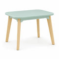 Bureau enfant rectangulaire 60 x 40 x 44 cm en MDF et pin massif vert menthe naturel