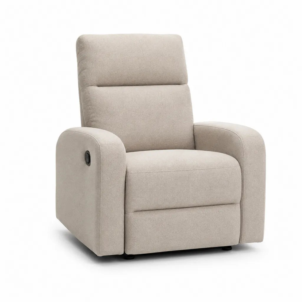 Fauteuil relax électrique inclinable en polyester beige rectangulaire 85 x 92 x 102 cm