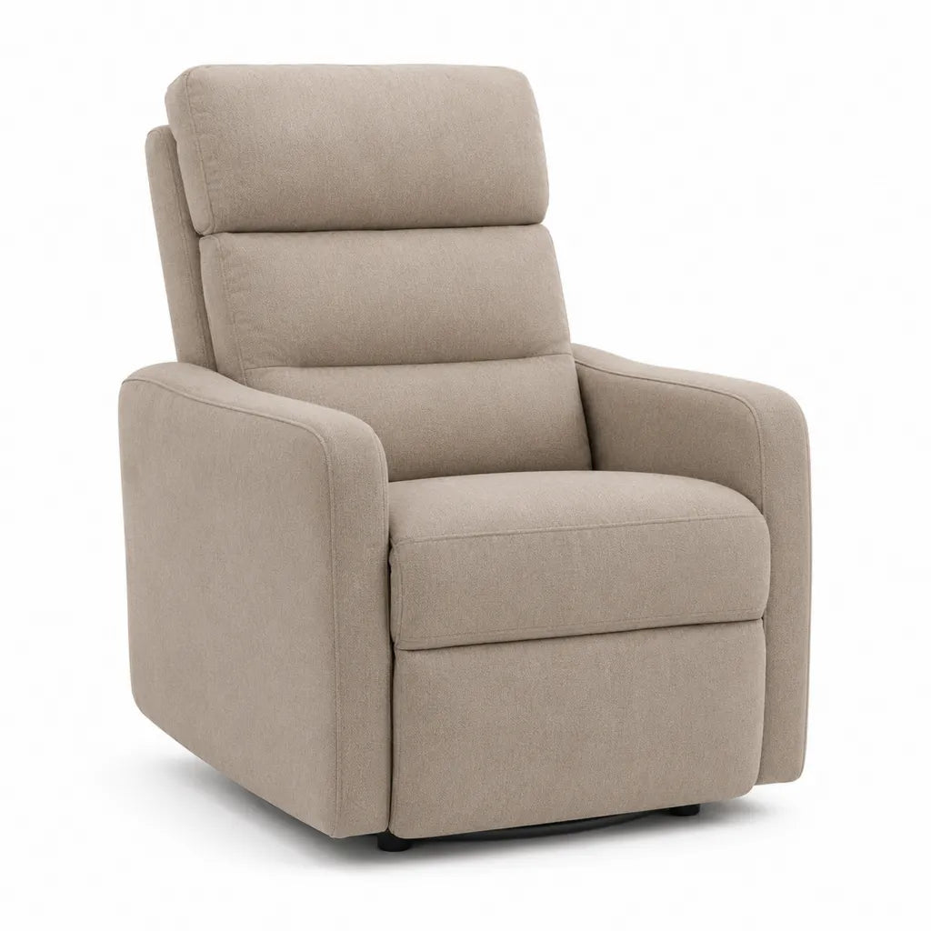 Fauteuil relax inclinable en polyester beige 88 x 92 x 103 cm
